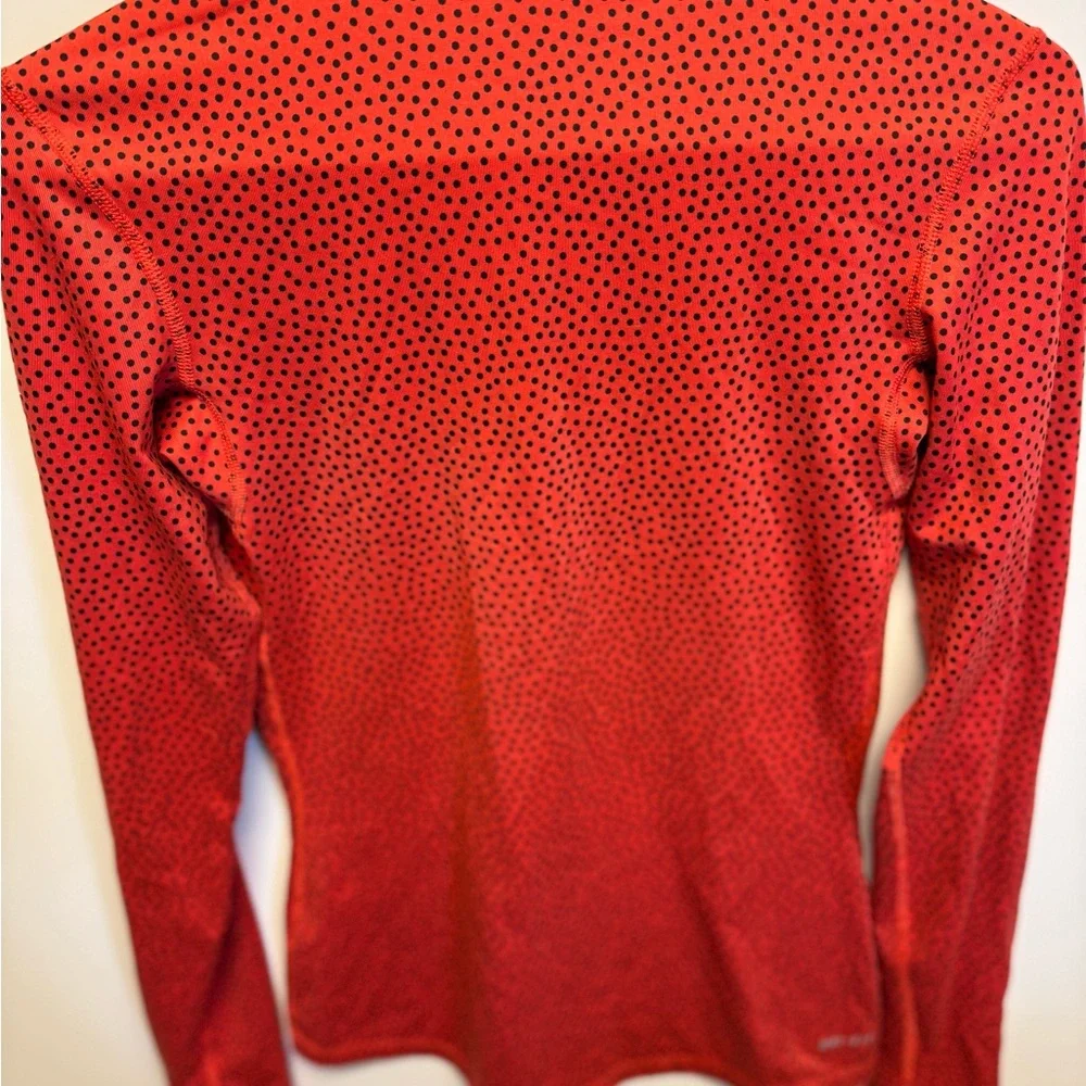 Nike Red and Black‎ Dotted Half-Zip Top. Nike pro dri fit.